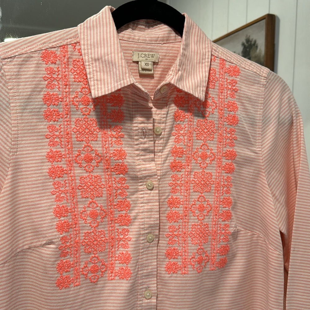 JCrew Embroidered Buttonup - Picture 2 of 4